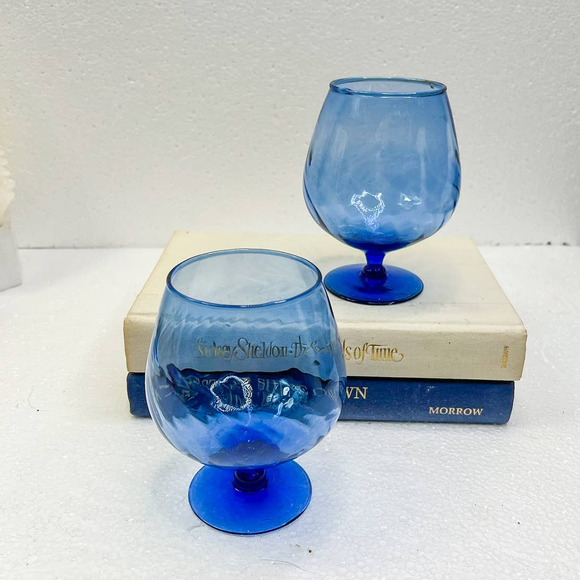 Set of 2 Blue optic Brandi Snifters - Picture 3 of 3